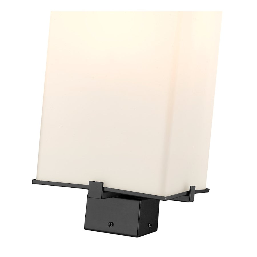 Z-Lite Sana 3 Light Outdoor Post Mount, Black/White Opal