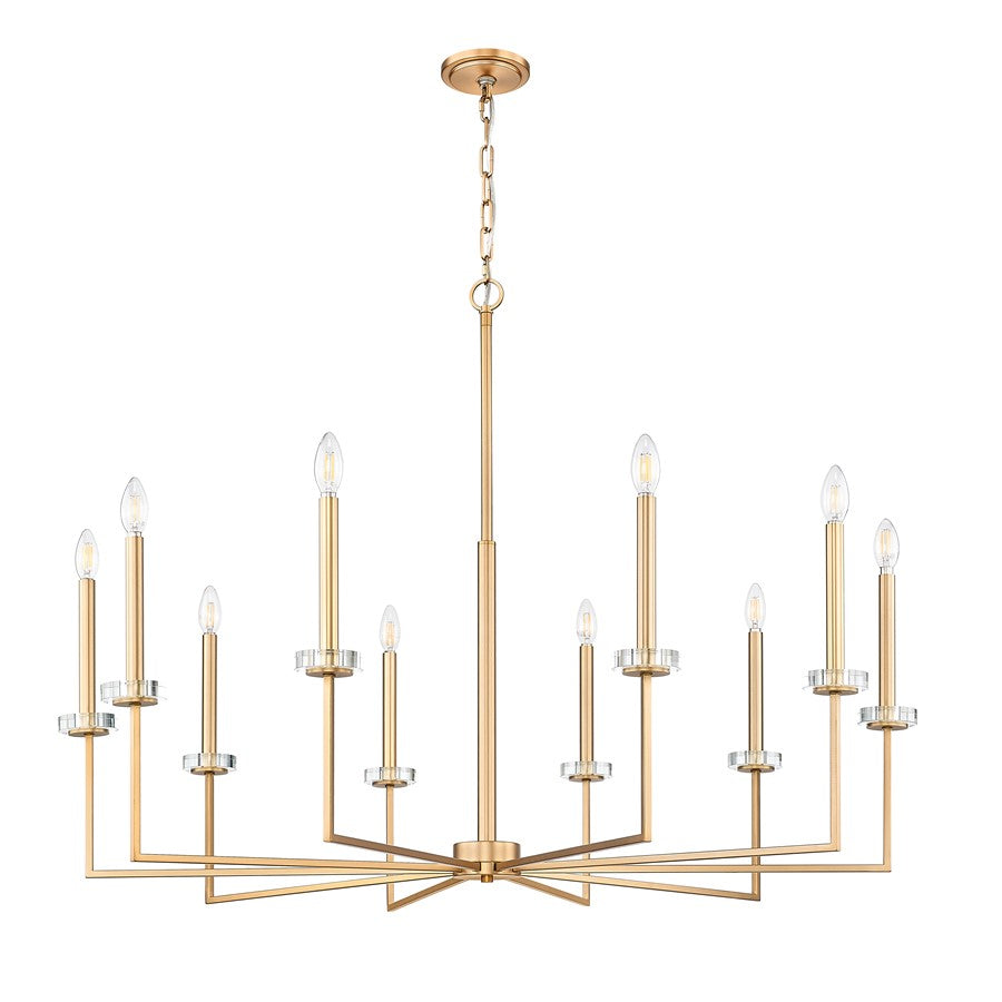 Z-Lite Gaultier 10 Light Chandelier, Mordern Gold