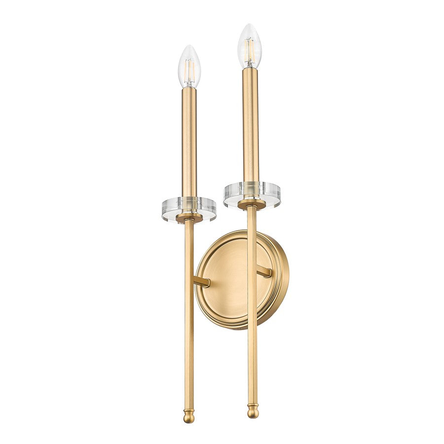 Z-Lite Gaultier 2 Light Wall Sconce, Mordern Gold