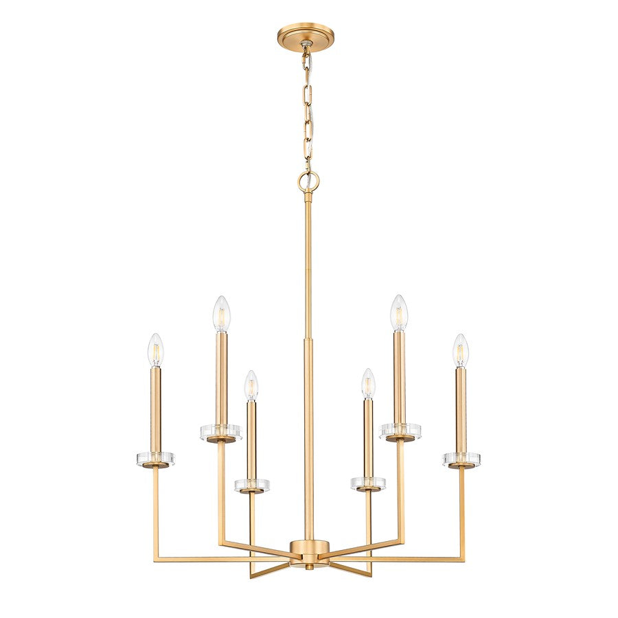 Z-Lite Gaultier 6 Light Chandelier, Mordern Gold