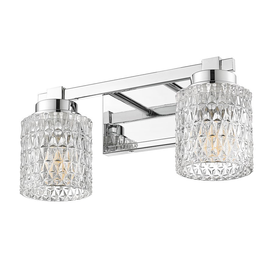 Z-Lite Jacqueline 2 Light Vanity, Chrome /Clear Diamond