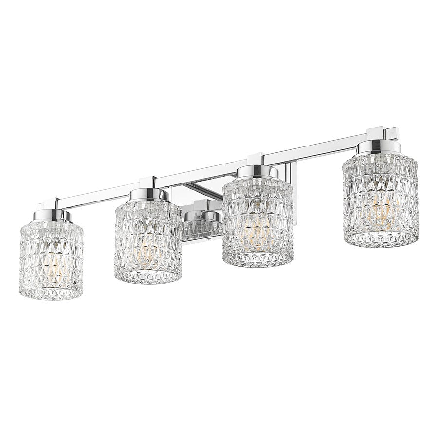 Z-Lite Jacqueline 4 Light Vanity, Chrome /Clear Diamond