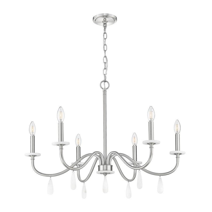 Z-Lite Toussant 6 Light 32" Chandelier, Brushed Nickel
