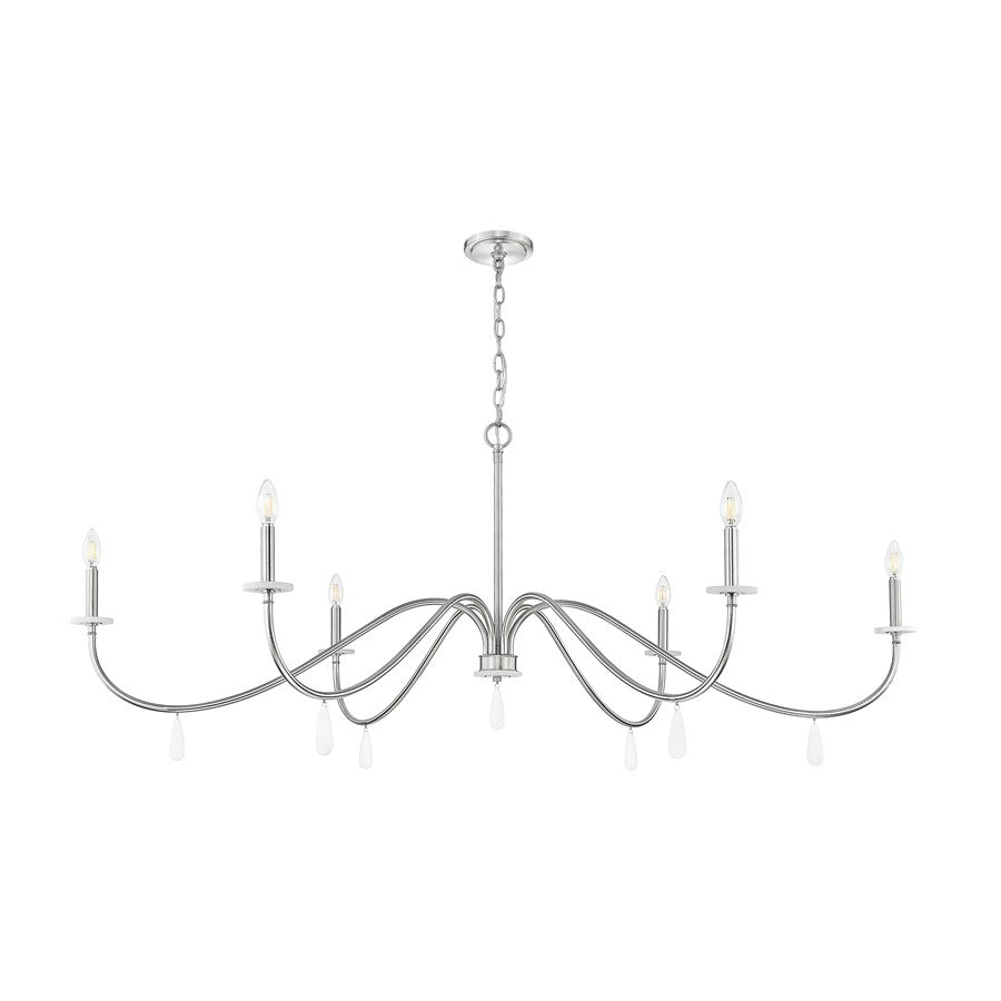 Z-Lite Toussant 6 Light 63" Chandelier, Brushed Nickel