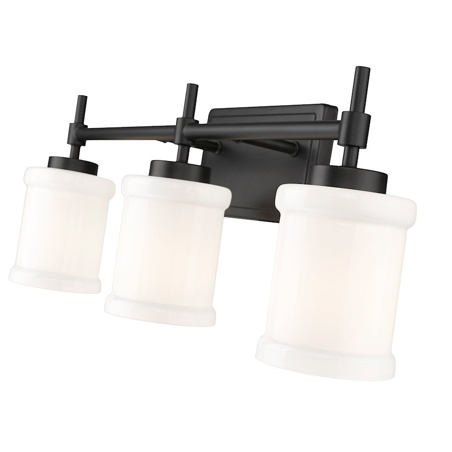 3 Light 23.5" Bathroom Vanity Light, Matte Black