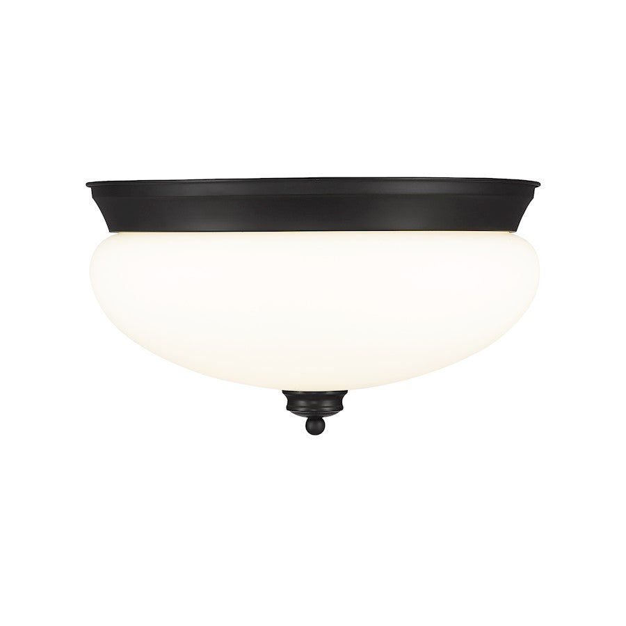 Z-Lite Amon 2 Light Flush Mount, Black
