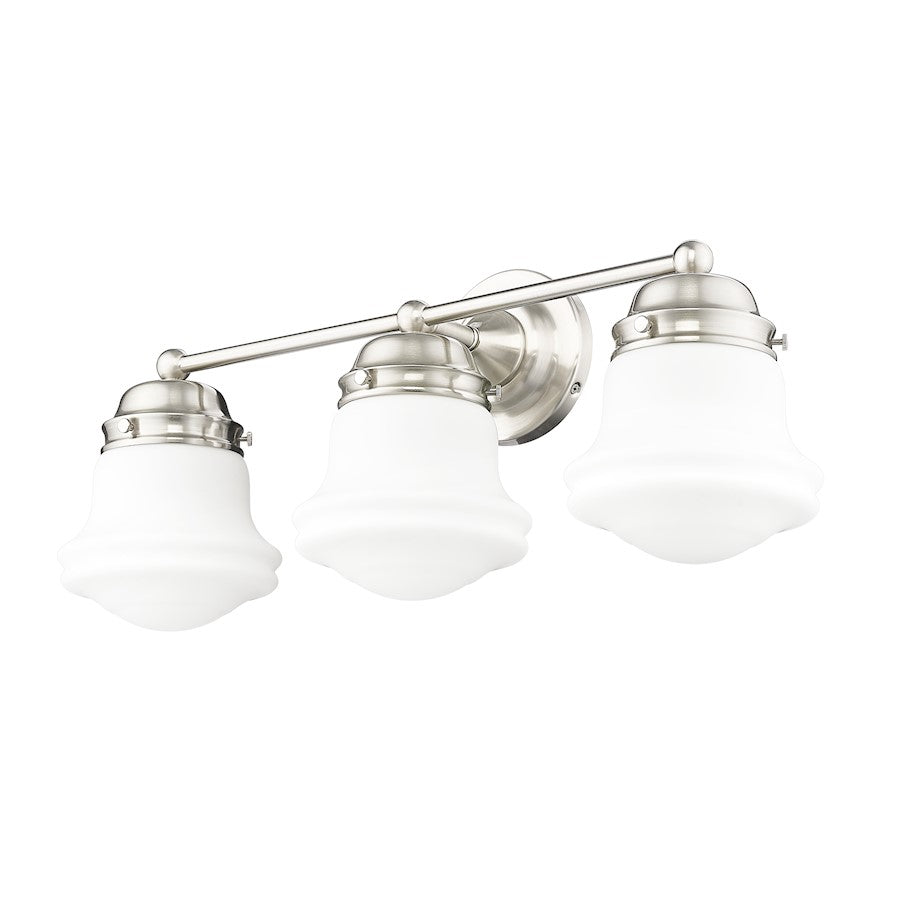 3 Light Bathroom Vanity Light, Brushed Nickel