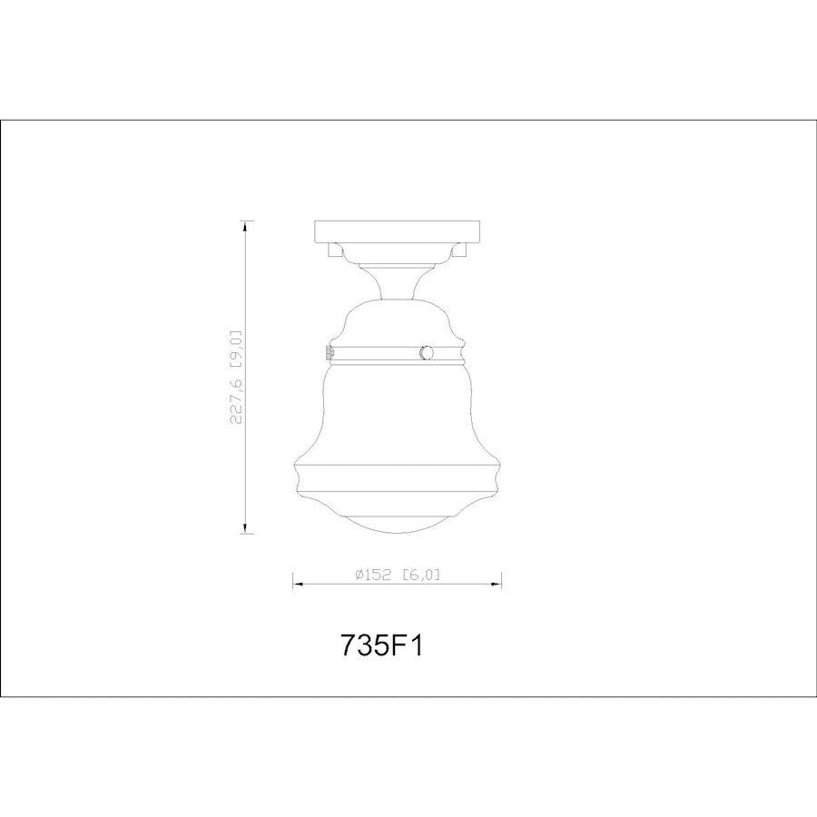 Z-Lite Vaughn 1 Light 6" Flush Mount, Chrome/Matte Opal