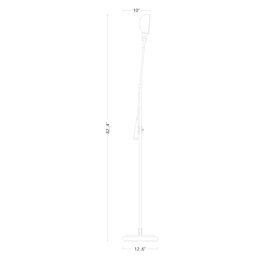 Z-Lite Grammercy Park 1 Light Floor Lamp, Heritage Brass