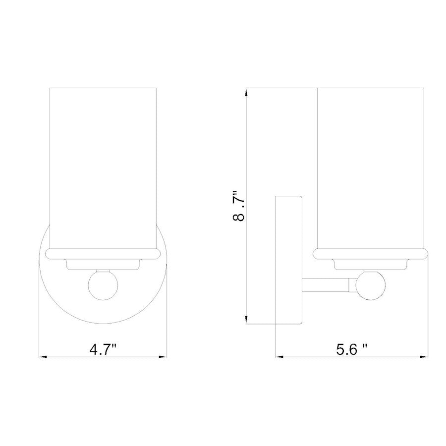 1 Light Bathroom Vanity Light, Matte Black