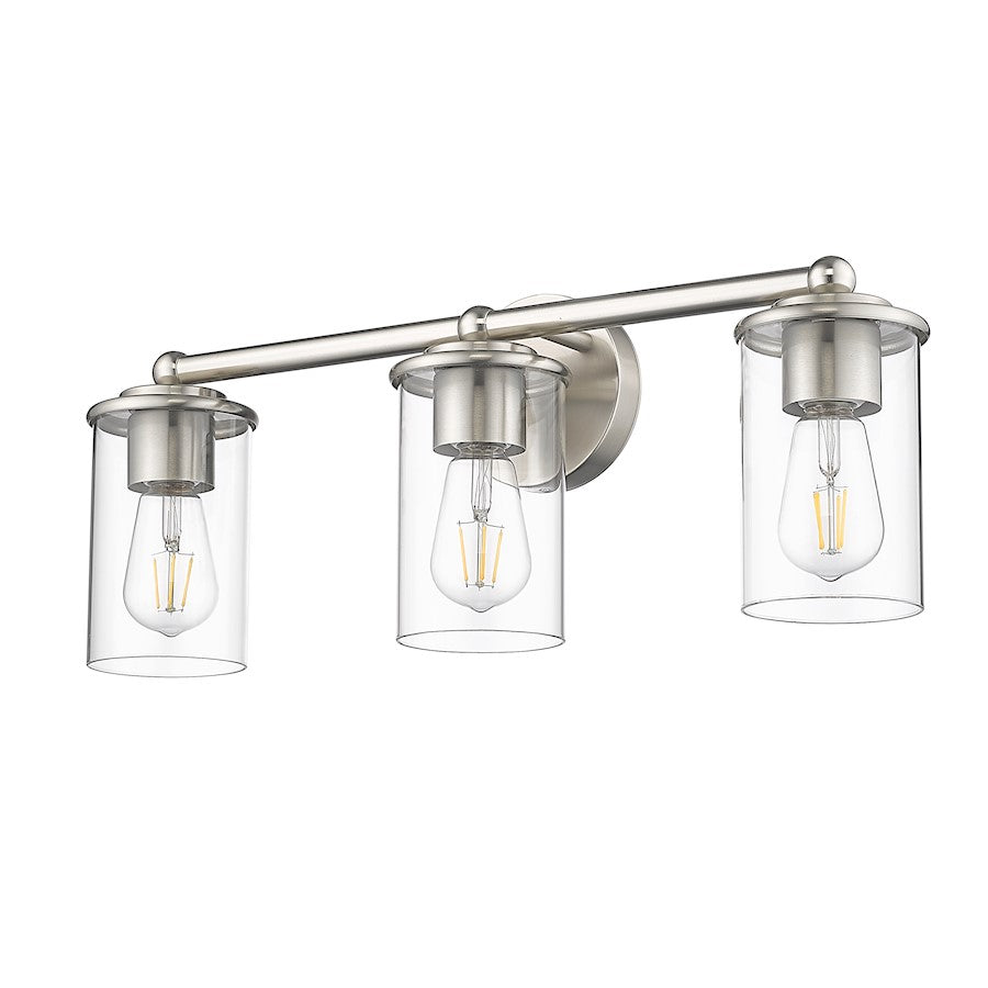 3 Light Bathroom Vanity Light, Brushed Nickel