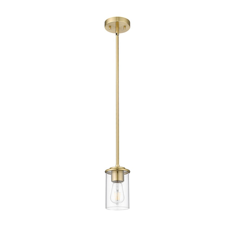 1 Light Pendant, Luxe Gold/Clear
