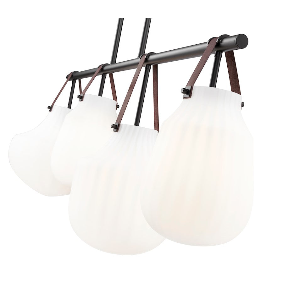 13" Linear Chandelier, Matte Black