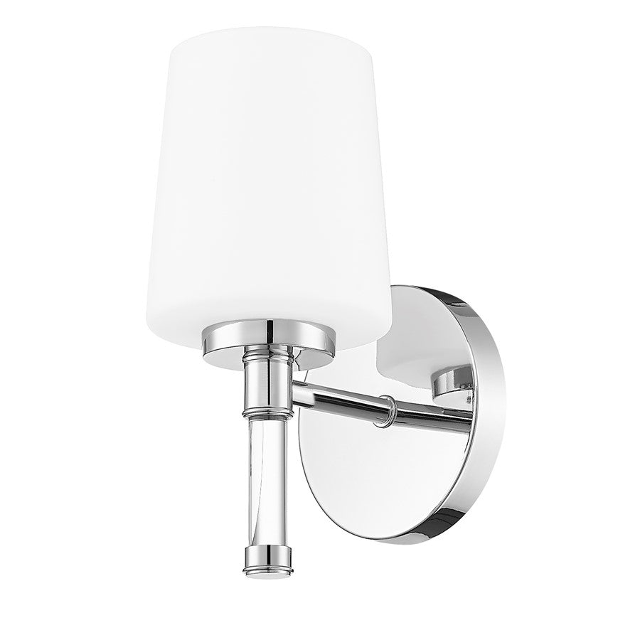 Z-Lite Henri 1 Light Vanity, Chrome /White Opal