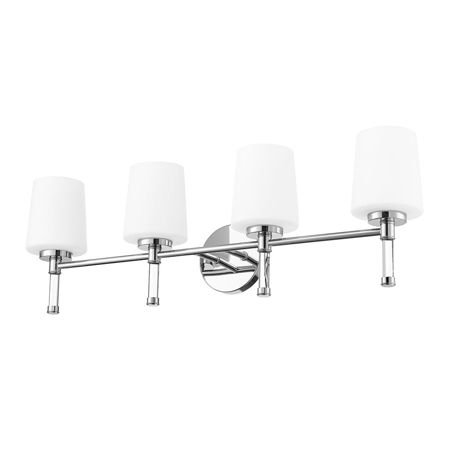 Z-Lite Henri 4 Light Vanity, Chrome /White Opal