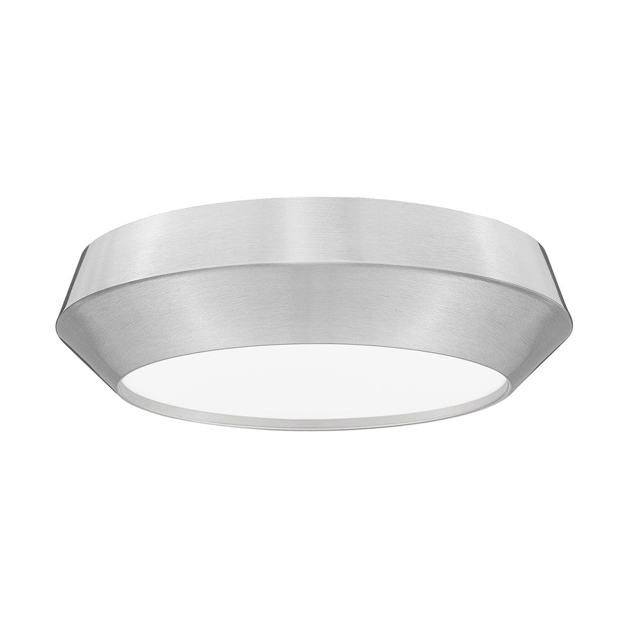 Z-Lite Quasars 1 Light 12" Flush Mount, Brushed Nickel/White