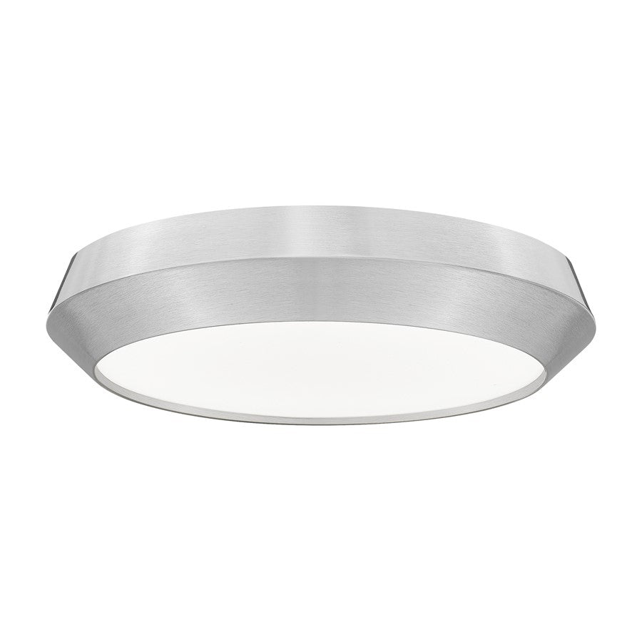 Z-Lite Quasars 1 Light 16" Flush Mount, Brushed Nickel/White
