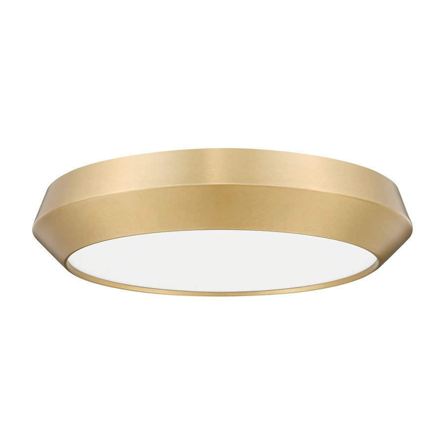 Z-Lite Quasars 1 Light 16" Flush Mount, Modern Gold/White