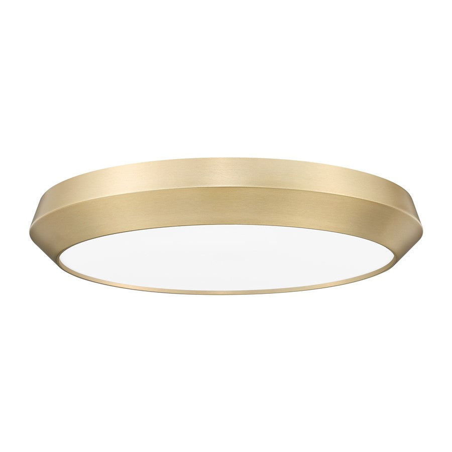 Z-Lite Quasars 1 Light 20" Flush Mount, Modern Gold/White