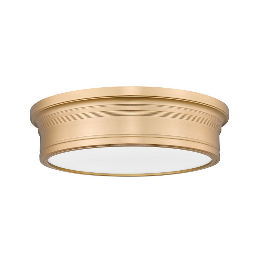 Z-Lite Bentley 1 Light 16" Flush Mount, Modern Gold/White
