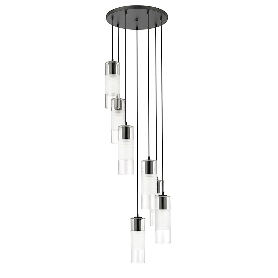 7 Light Chandelier, Matte Black