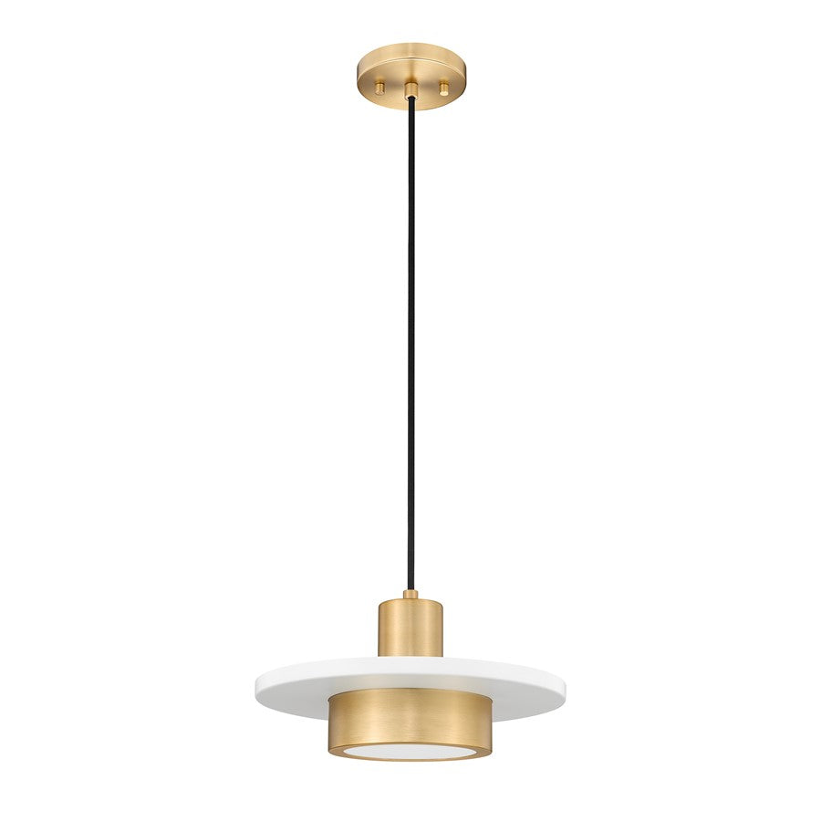 Z-Lite Ludo 1Lt 12" Pendant, White/Gold/Frosted