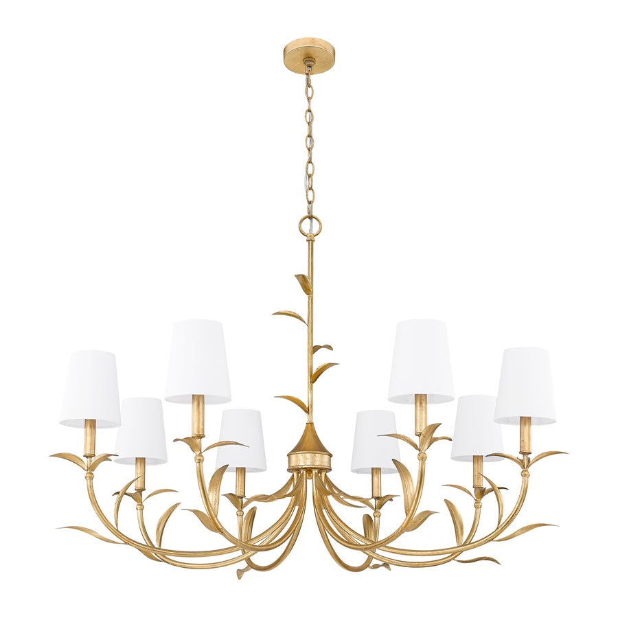 Z-Lite Aslin 8 Light Chandelier, Gold Leaf/White