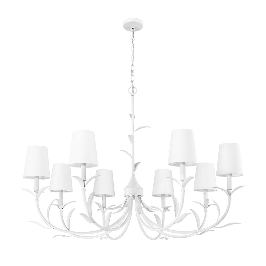 Z-Lite Aslin 8 Light Chandelier, Textured White/White