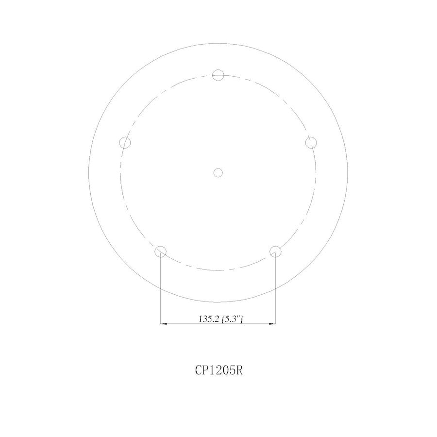 Z-Lite Multi Point Canopy 5 Light 12" Ceiling Plate, Modern Gold