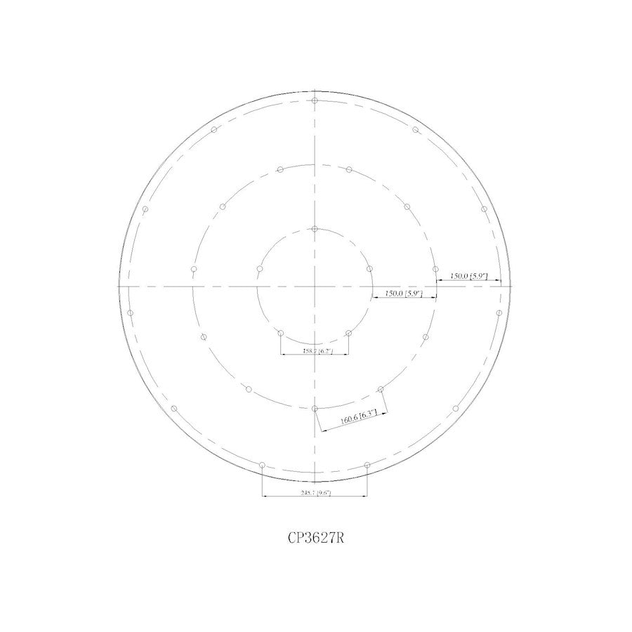 Z-Lite Multi Point Canopy 27Lt 36" Ceiling Plate, Modern Gold