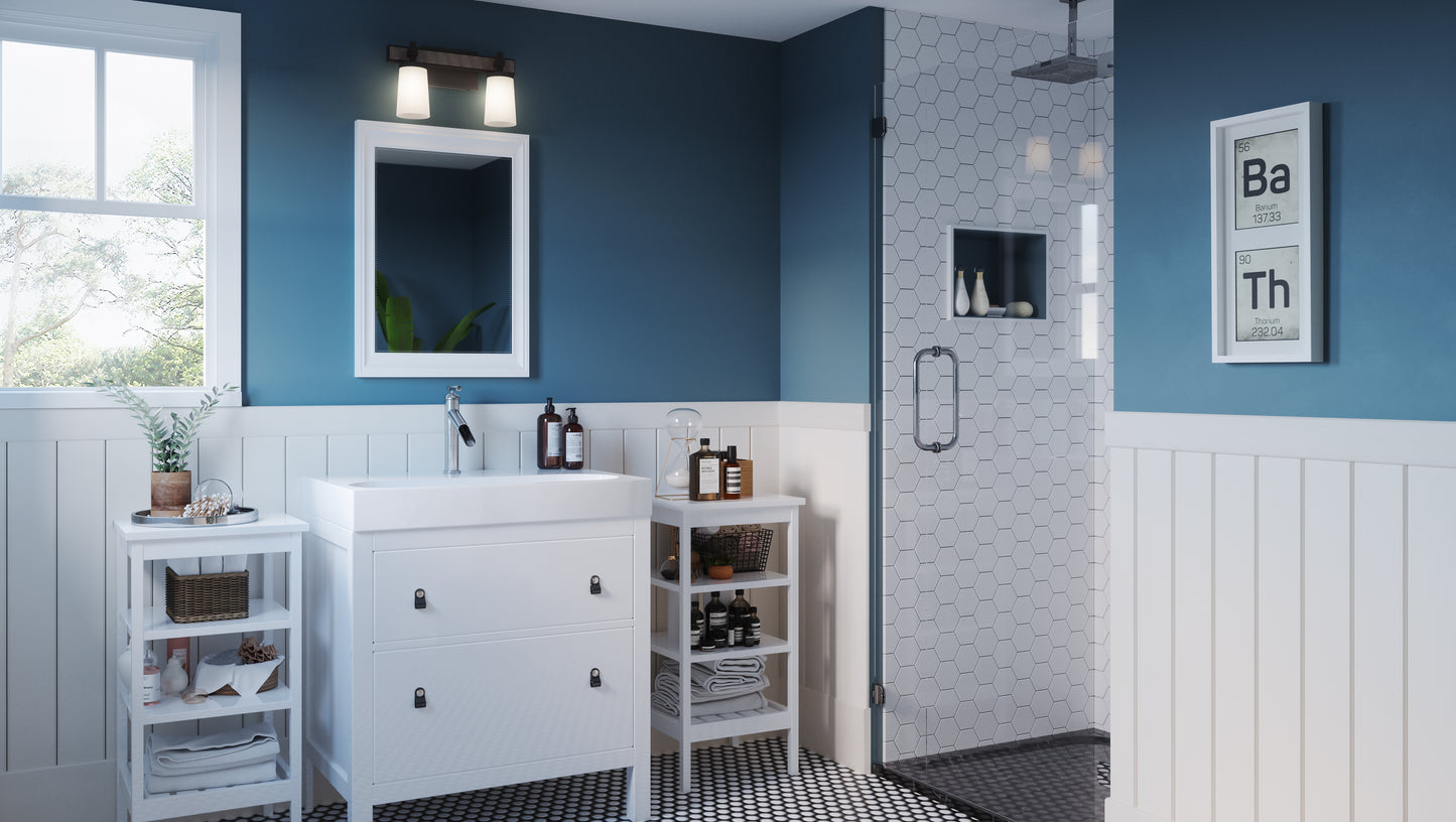 2 Light Bathroom Vanity Light, Black