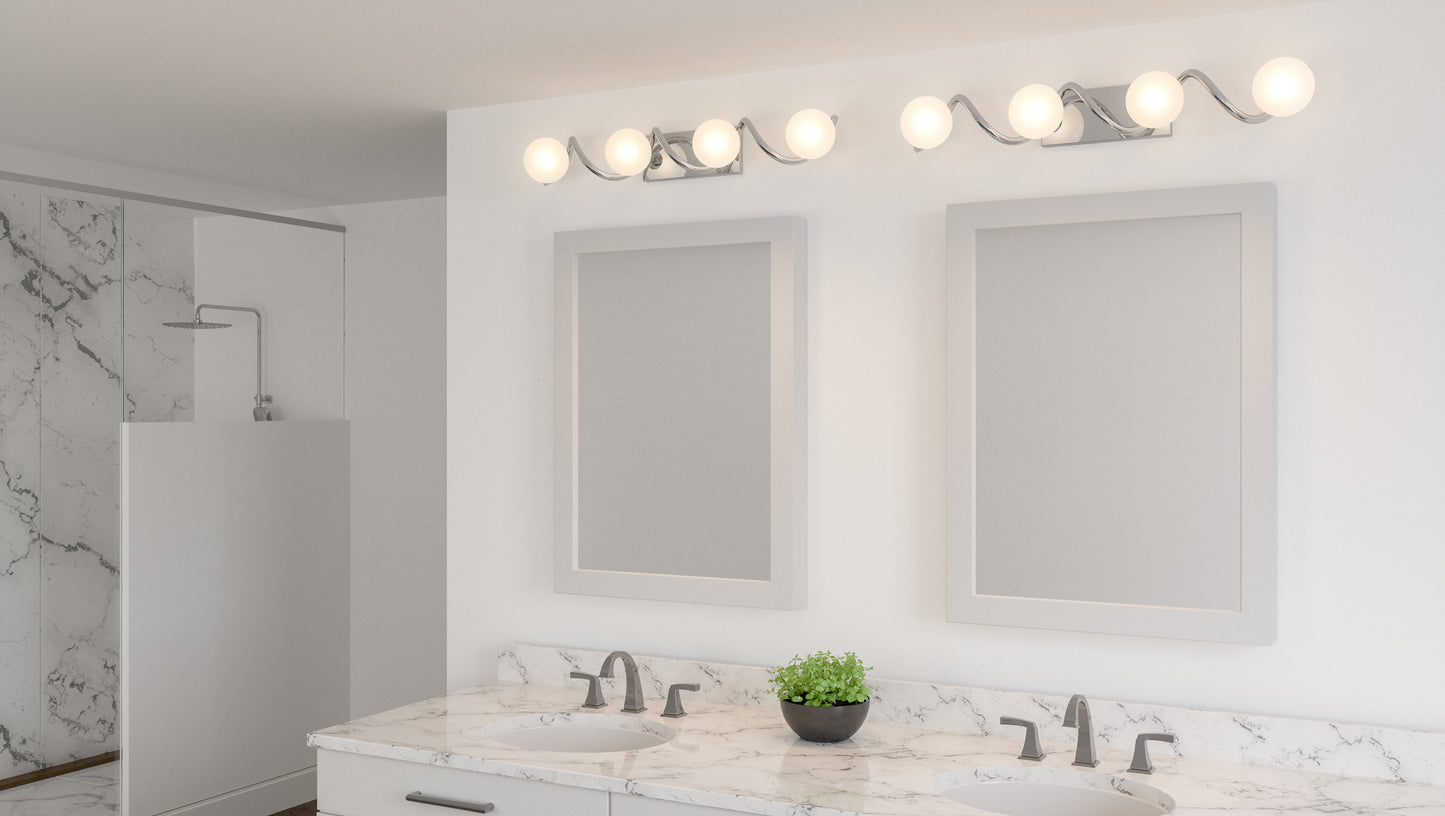 33" Bathroom Vanity Light, Polished Chrome