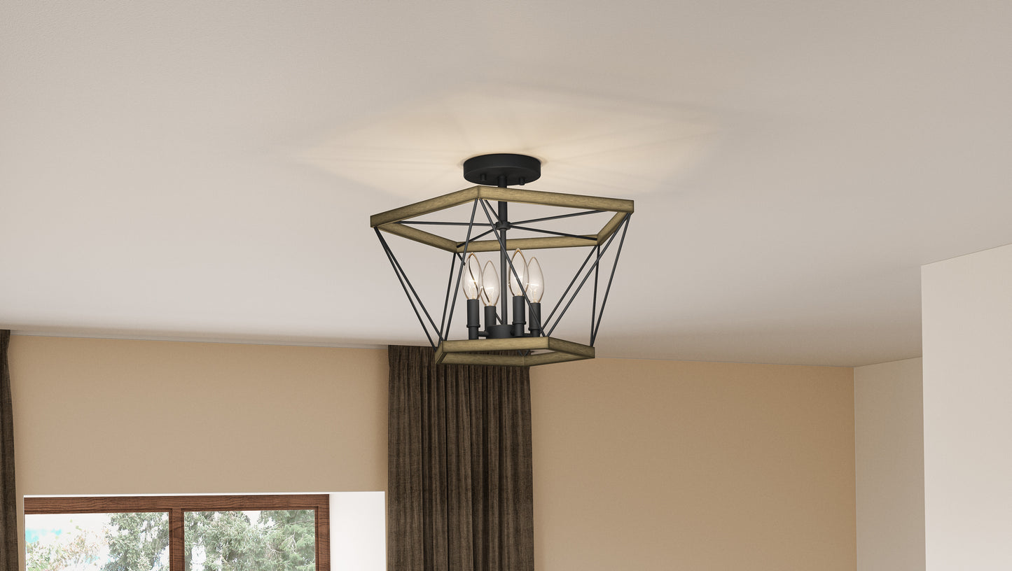 Quoizel Wintergreen 3 Light Semi-Flush Mount