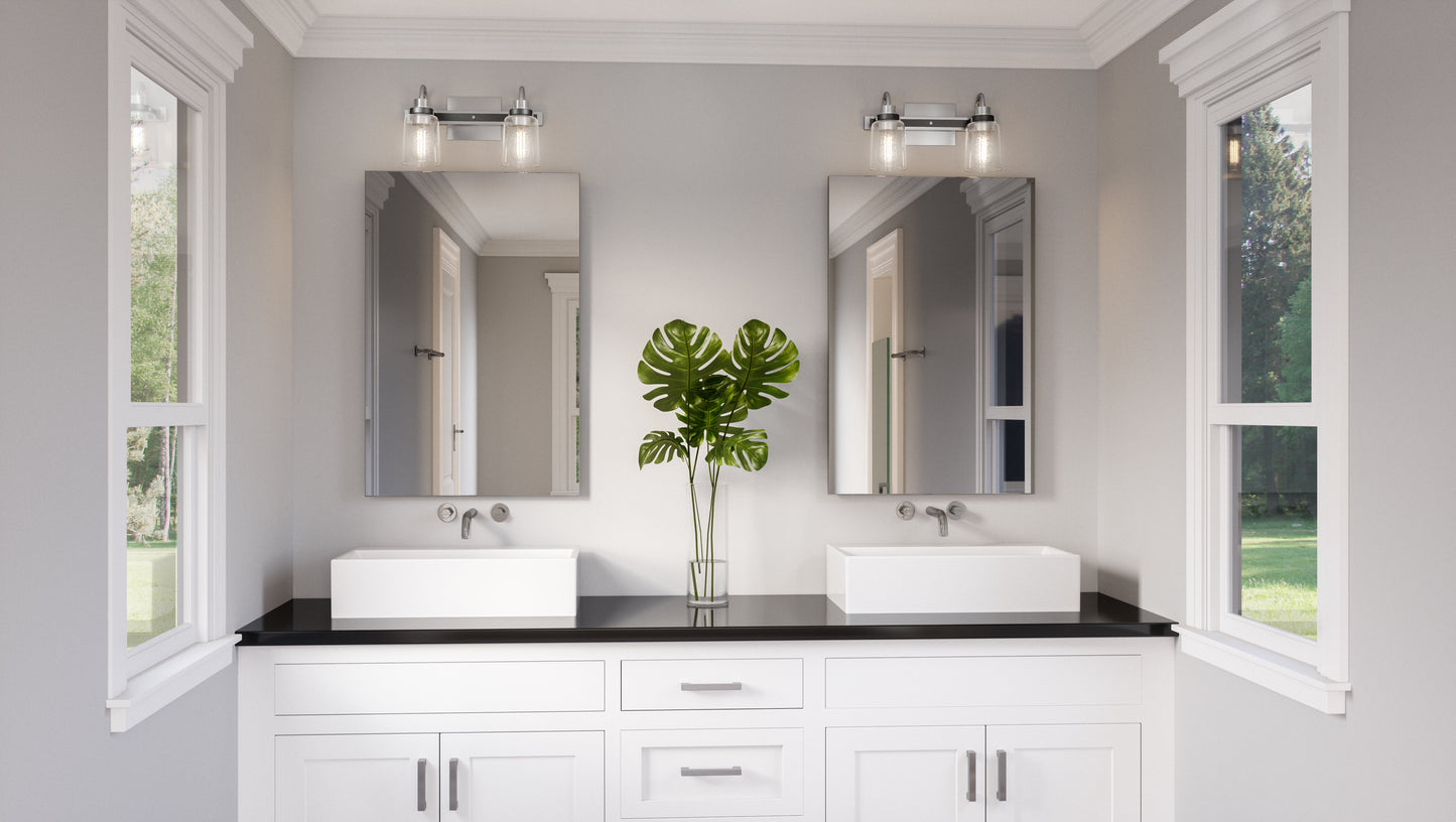 2 Light Bathroom Vanity Light, Brushed Nickel