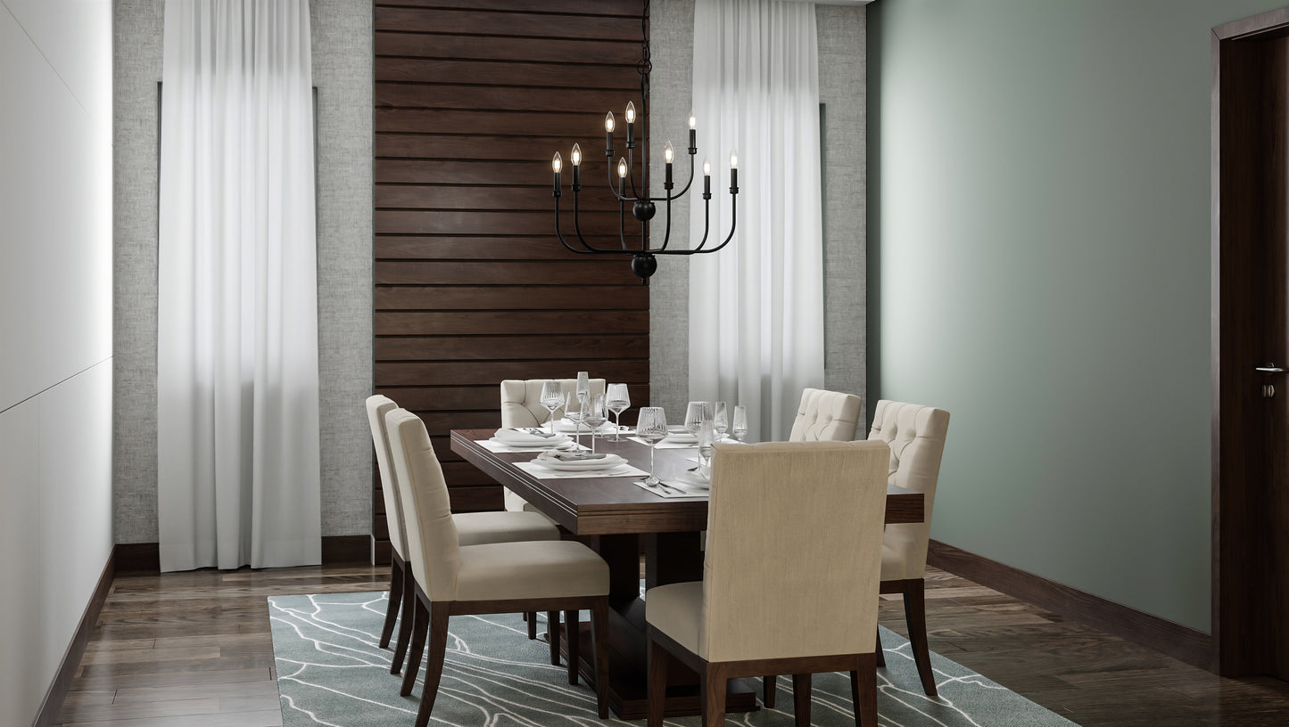 Quoizel Blanche Chandelier, Matte Black