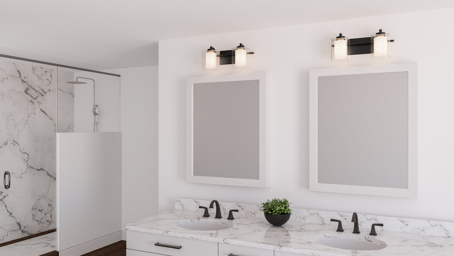 2 Light Bathroom Vanity Light, Clear