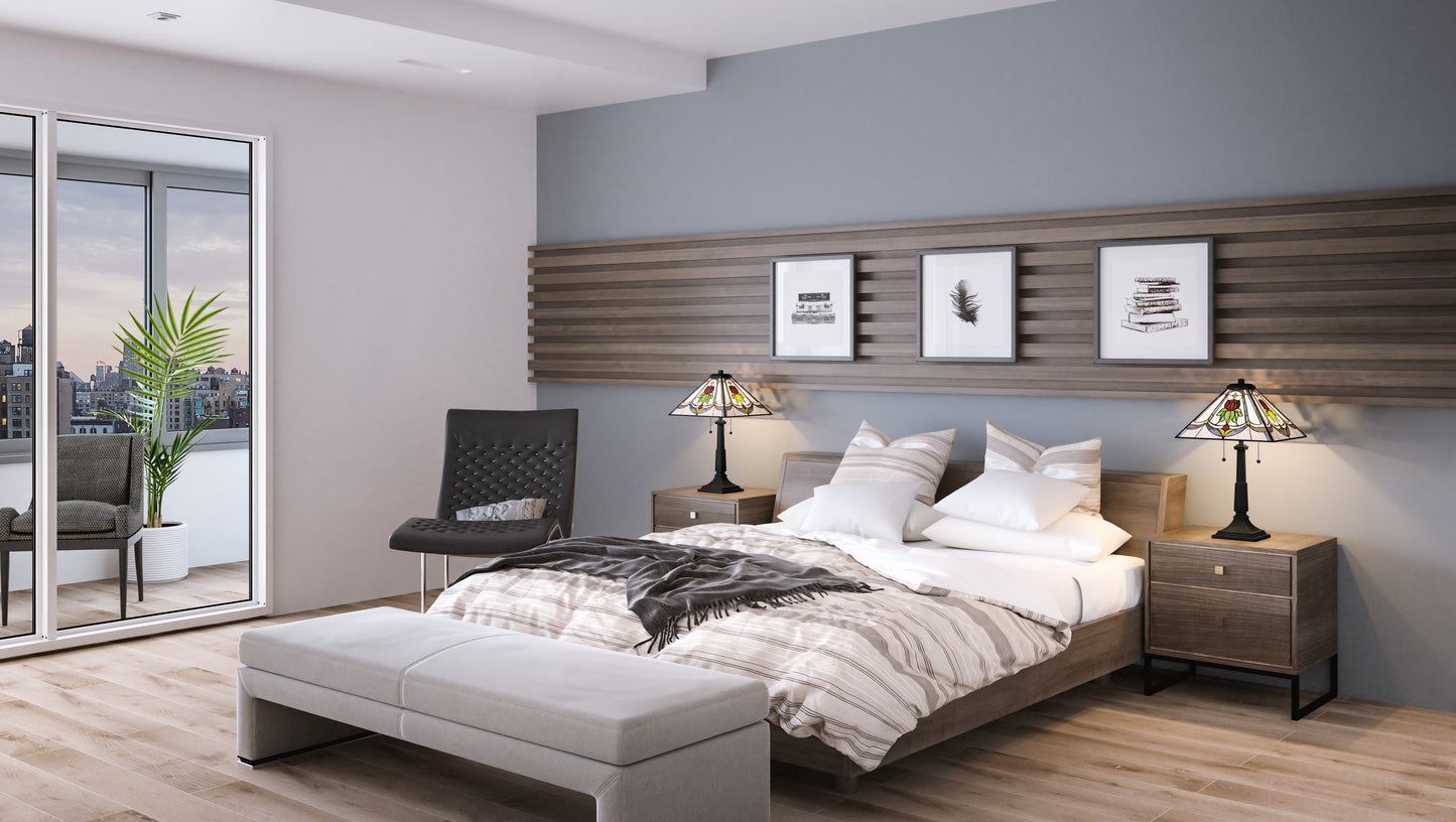 Collingwood 23" Table Lamp, Black/Multicolor Art