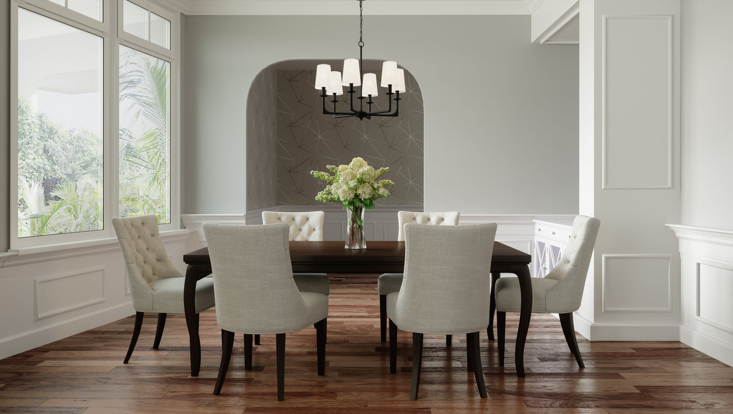 Quoizel Hough Chandelier, Mystic Black/Etched