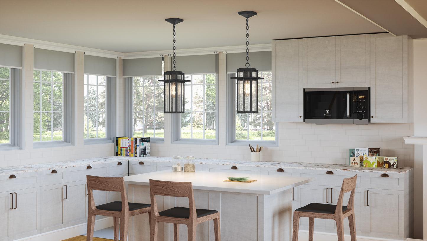 1 Light Mini Pendant, Mottled Black