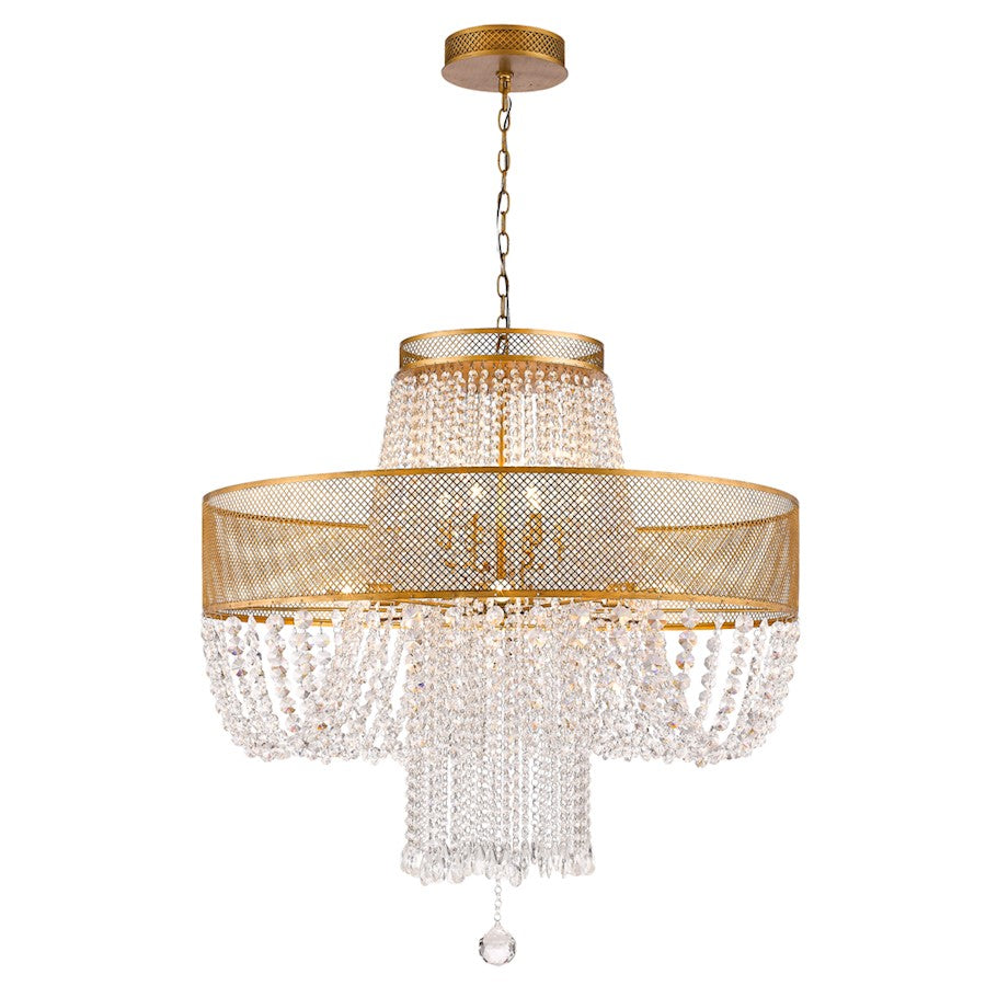 Viola Chandelier, Antique Gold