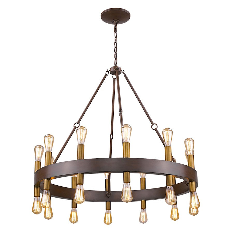 Cumberland Chandelier, Faux Wood Finish