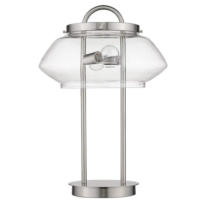 Trend Lighting Garner 2 Light Table Lamp, Nickel/Clear Glass Drum - TT80062SN