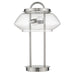Trend Lighting Garner 2 Light Table Lamp, Nickel/Clear Glass Drum - TT80062SN
