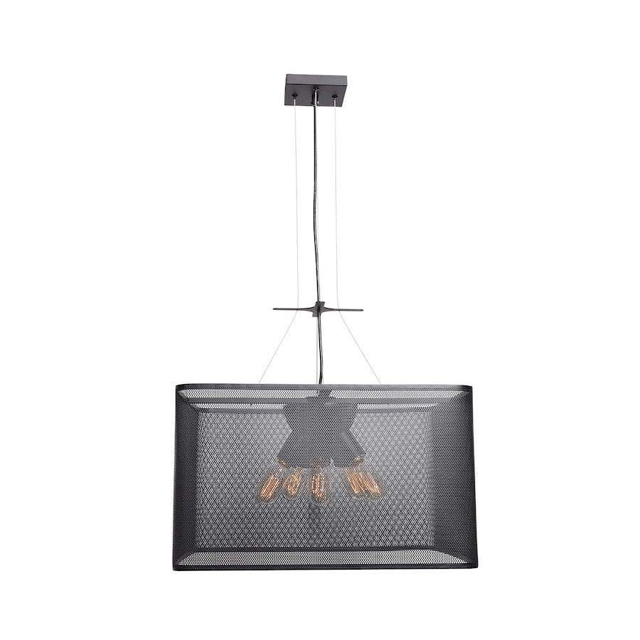 5 Light 15" Pendant, Black