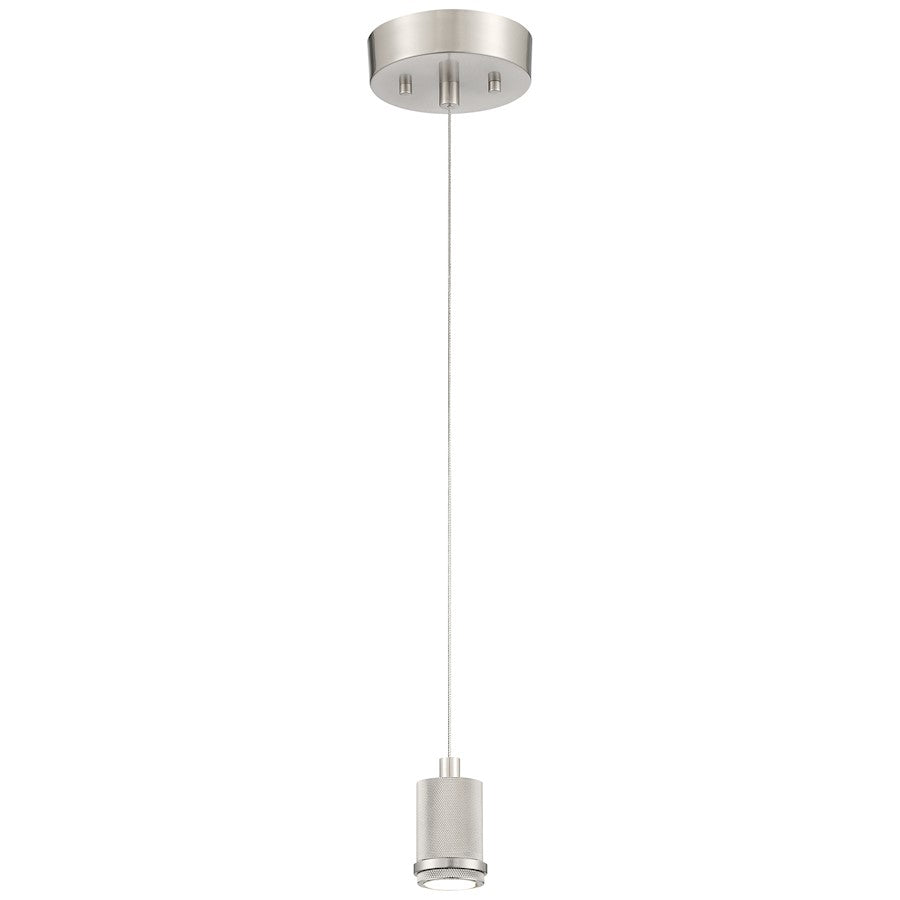 Access Lighting Port Nine Stark 1Lt LED Pendant, Steel/Frosted - 63139LEDD-BS