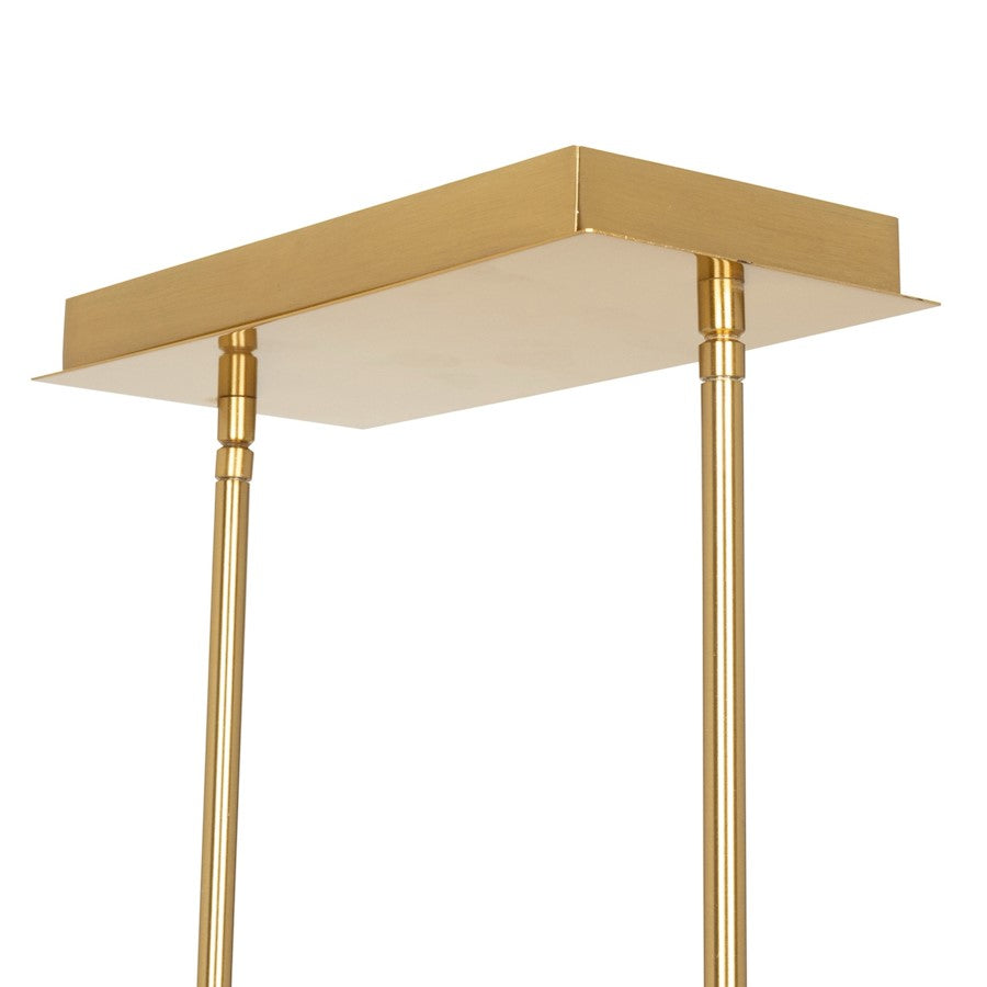 Artcraft Aurelia 48in 7-Light Linear Island Chandelier | Contemporary Brushed Brass and White Glass | Kitchen Island & Dining Room | Model AC11767BR