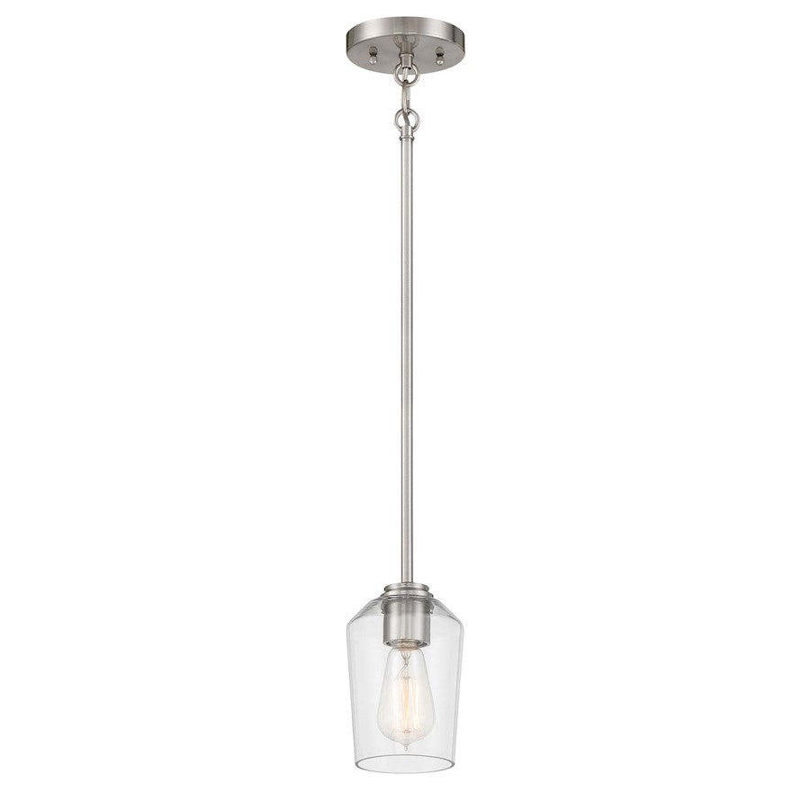 Craftmade Shayna 1 Light Mini Pendant, Nickel - 56191-BNK