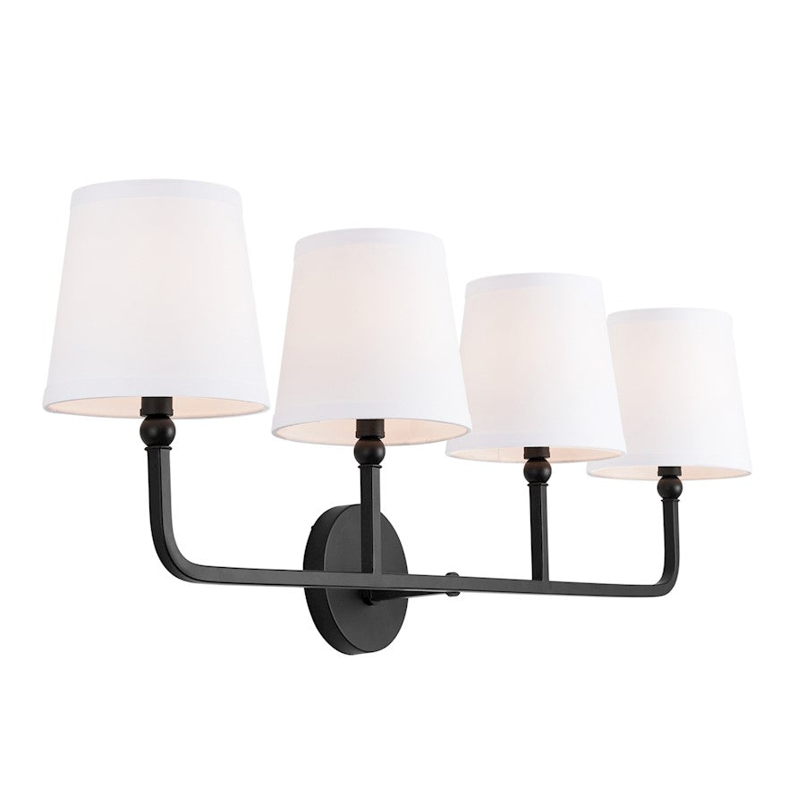 Capital Lighting Dawson 4-Light Vanity, Matte Black - 119341MB-674