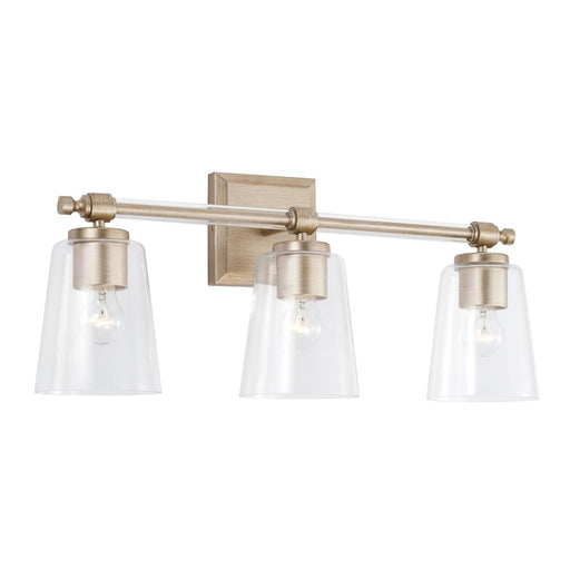 Capital Lighting Breigh 3 Light Vanity, Brushed Champagne/Clear - 144831BS-523