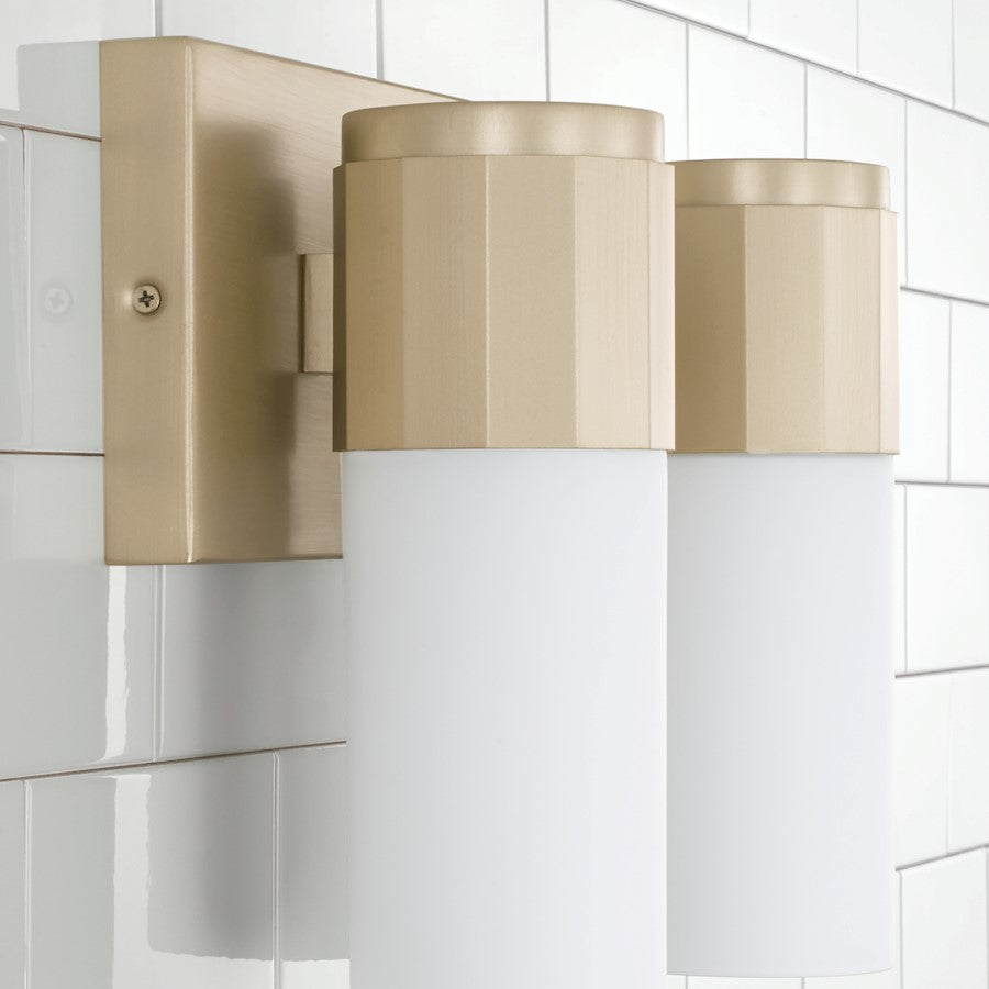 2 Light Bathroom Vanity Light, Soft Gold